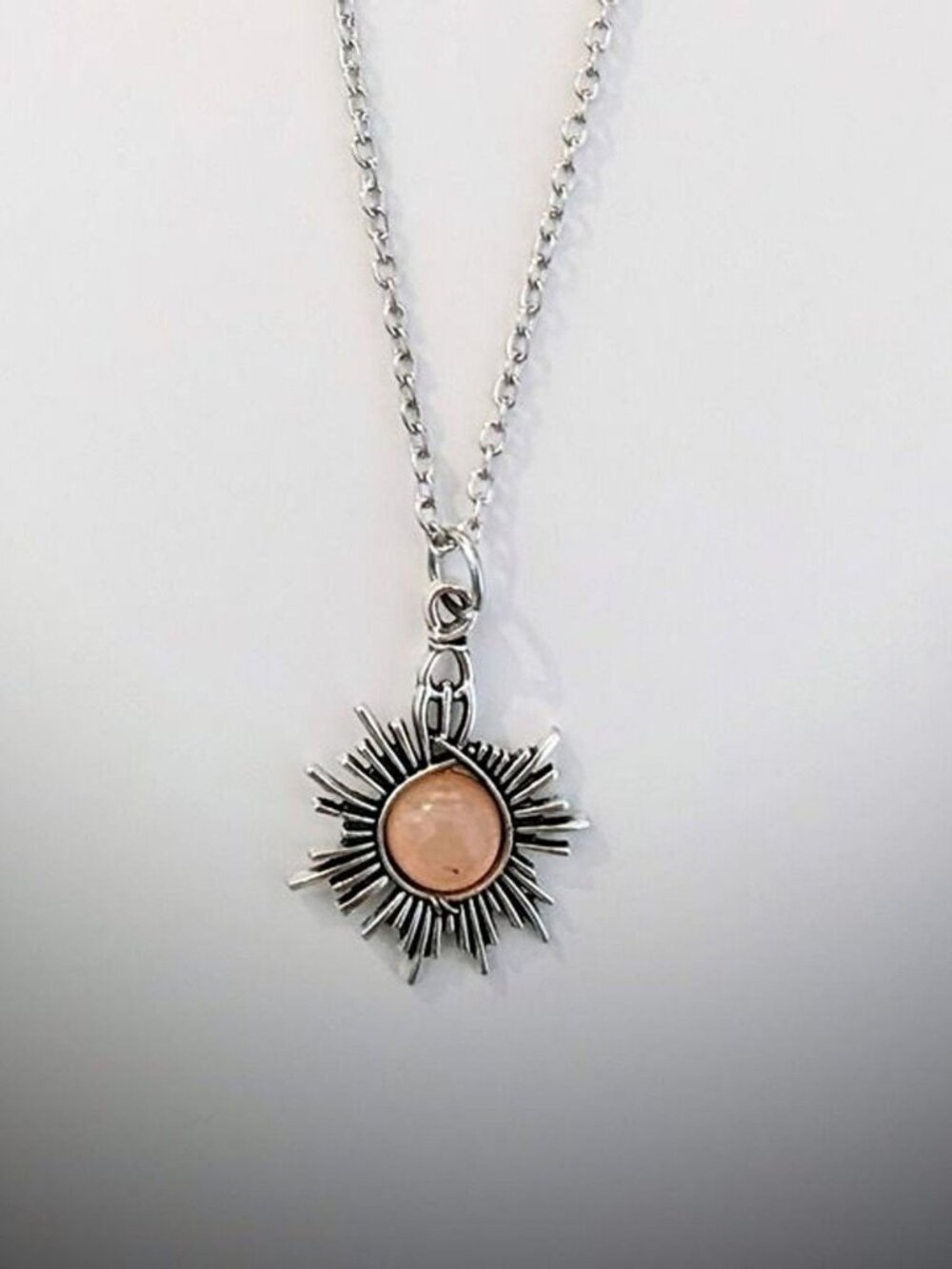 Radiant Boho Sun Pendant Adjustable Necklace Silver Tone Women